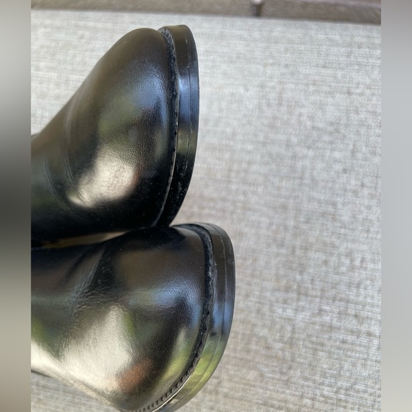 Lauren Ralph Lauren genuine leather black ankle logo booties 7 M - Picture 9 of 16